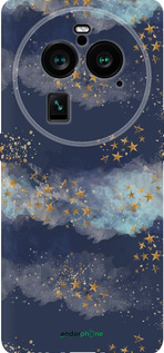 Силиконовый чехол Ночь золотые звезды для Oppo Find X6 Pro - 5421u-3041 изображение 