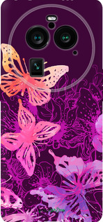 Силиконовый чехол Бабочки v2 для Oppo Find X6 Pro - 5475u-3041 изображение 