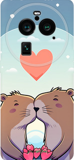 Силиконовый чехол Капибара любовь для Oppo Find X6 Pro - 6027u-3041 изображение 