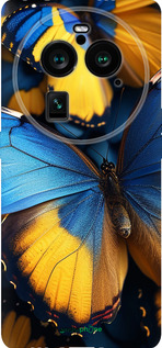 Силиконовый чехол Желто-голубые бабочки для Oppo Find X6 Pro - 6046u-3041 изображение 