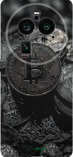 Силиконовый чехол Black Bitcoin для Oppo Find X6 Pro - 6090u-3041 изображение 