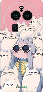 Силиконовый чехол Малышка с котами для Oppo Find X6 Pro - 6295u-3041 изображение 