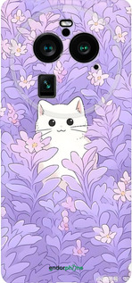 Силиконовый чехол Котик в цветах для Oppo Find X6 Pro - 6390u-3041 изображение 