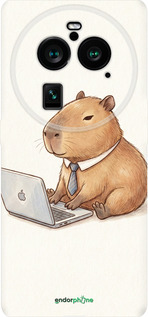Силиконовый чехол Funny Capybara CEO Working для Oppo Find X6 Pro - 6777u-3041 изображение 