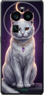 Силіконовий чехол Mystic White Cat Gothic Dark Purple Gold для Oppo Find X6 Pro - 6805u-3041 изображение 