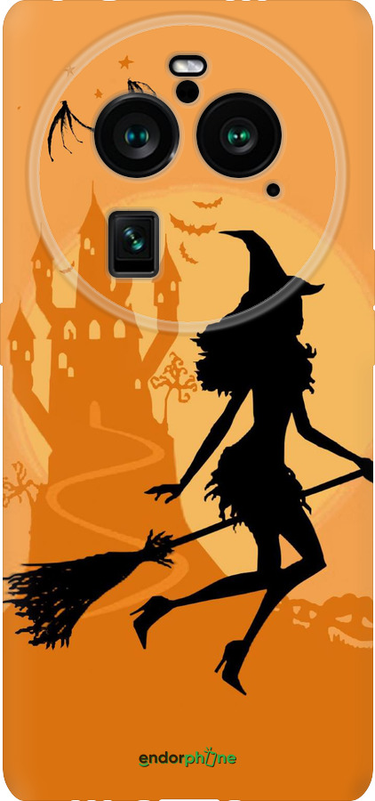 Силиконовый чехол Ведьма на метле для Oppo Find X6 Pro - 1184u-3041 изображение 