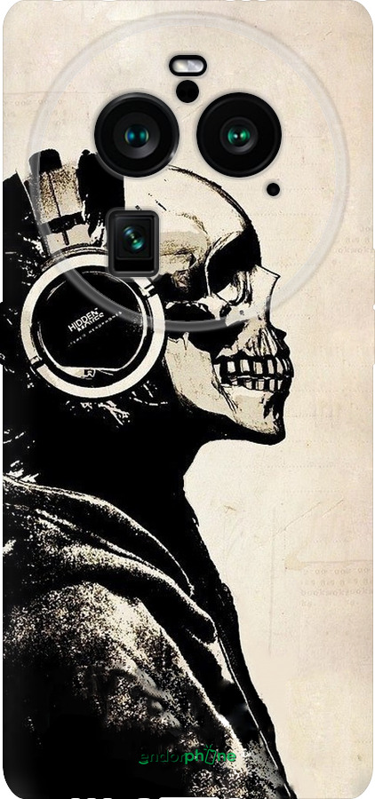 Силиконовый чехол Скелет-меломан v2 для Oppo Find X6 Pro - 1200u-3041 изображение 