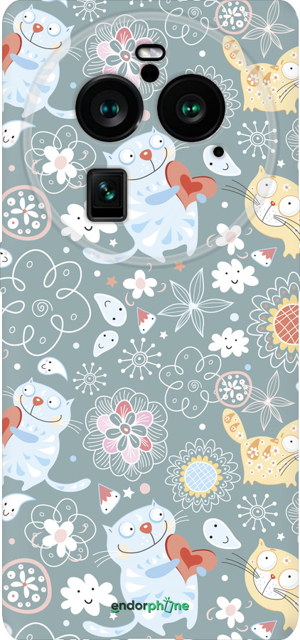 Силиконовый чехол Котята v3 для Oppo Find X6 Pro - 1223u-3041 изображение 