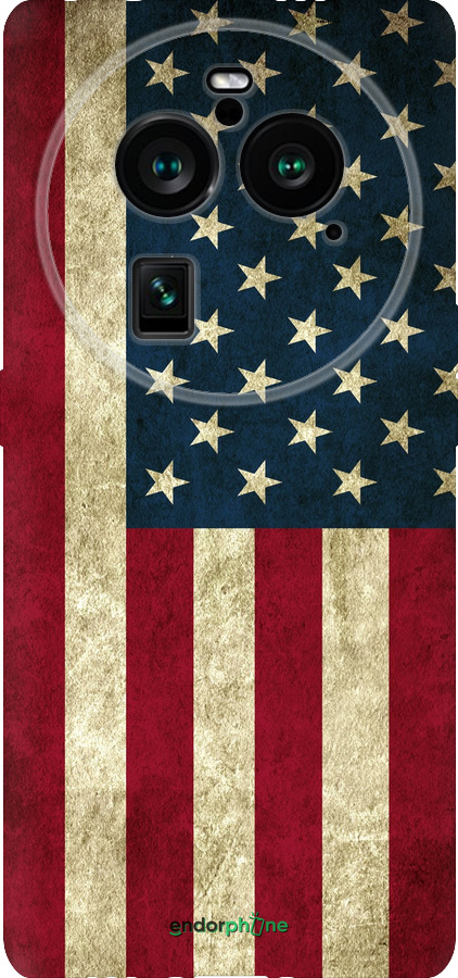 Силиконовый чехол Флаг США для Oppo Find X6 Pro - 395u-3041 изображение 