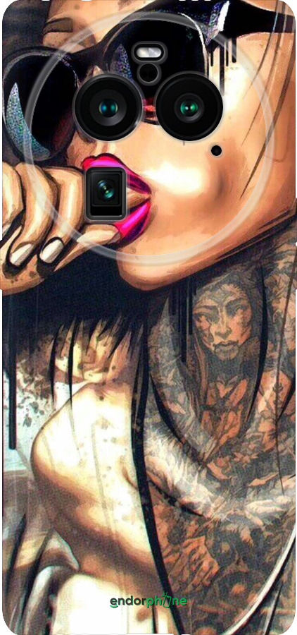 Силиконовый чехол Девушка в тату для Oppo Find X6 Pro - 4001u-3041 изображение 