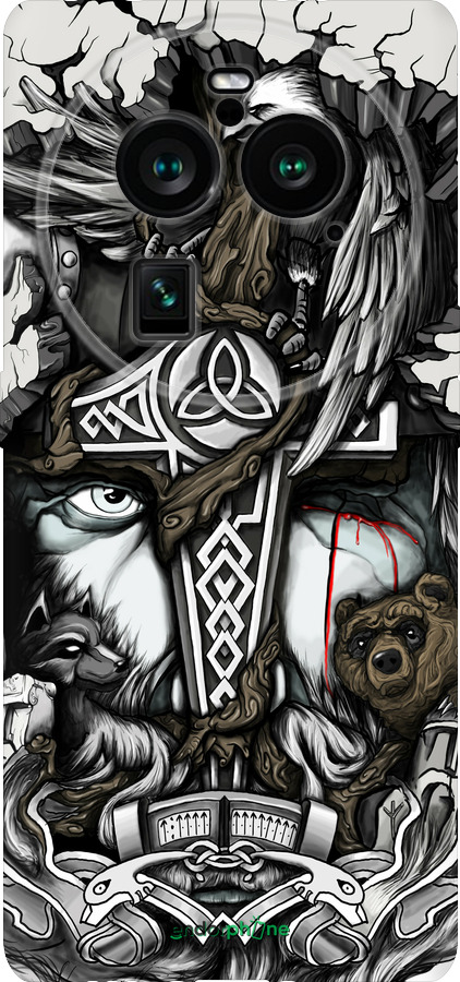 Силіконовий чехол Тату Вікінг для Oppo Find X6 Pro - 4098u-3041 изображение 