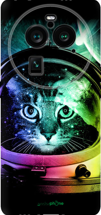 Силиконовый чехол Кот-астронавт для Oppo Find X6 Pro - 4154u-3041 изображение 