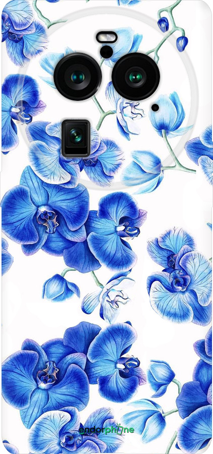 Силиконовый чехол Голубые орхидеи для Oppo Find X6 Pro - 4406u-3041 изображение 