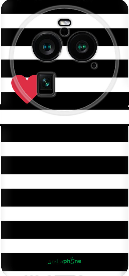 Силиконовый чехол Черно-белые полосы для Oppo Find X6 Pro - 4461u-3041 изображение 