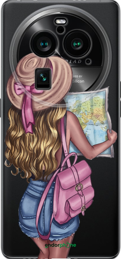 Силіконовий чехол Дівчина з картою для Oppo Find X6 Pro - 4704u-3041 изображение 