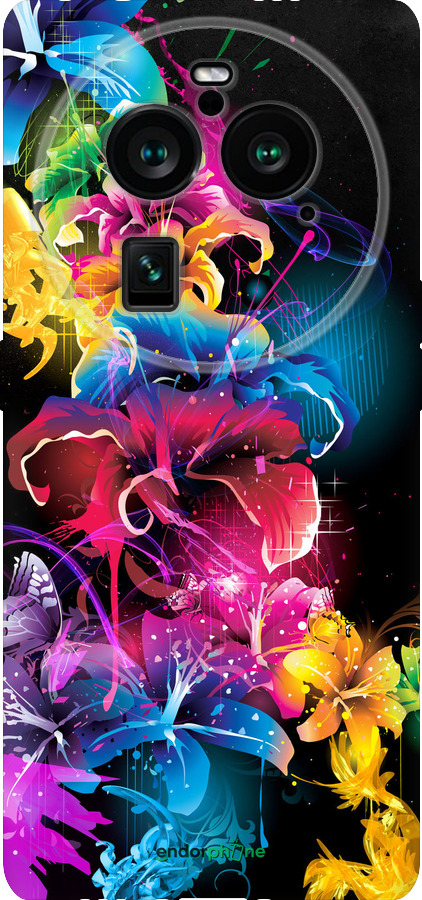 Силиконовый чехол Абстрактные цветы для Oppo Find X6 Pro - 511u-3041 изображение 