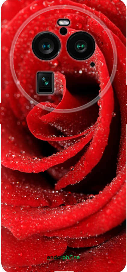 Силиконовый чехол Красная роза для Oppo Find X6 Pro - 529u-3041 изображение 