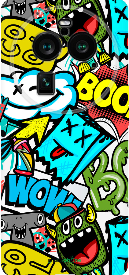 Силиконовый чехол Стикеры v4 для Oppo Find X6 Pro - 5508u-3041 изображение 