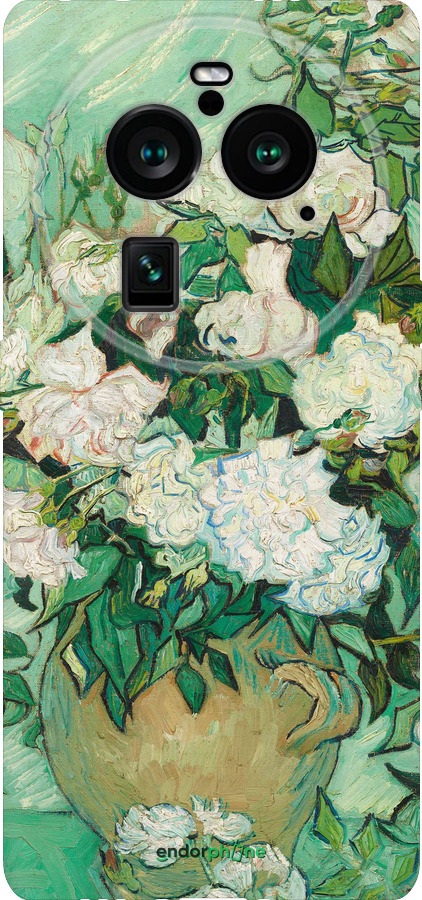 Силиконовый чехол Винсент Ван Гог. Ваза с розами для Oppo Find X6 Pro - 5543u-3041 изображение 