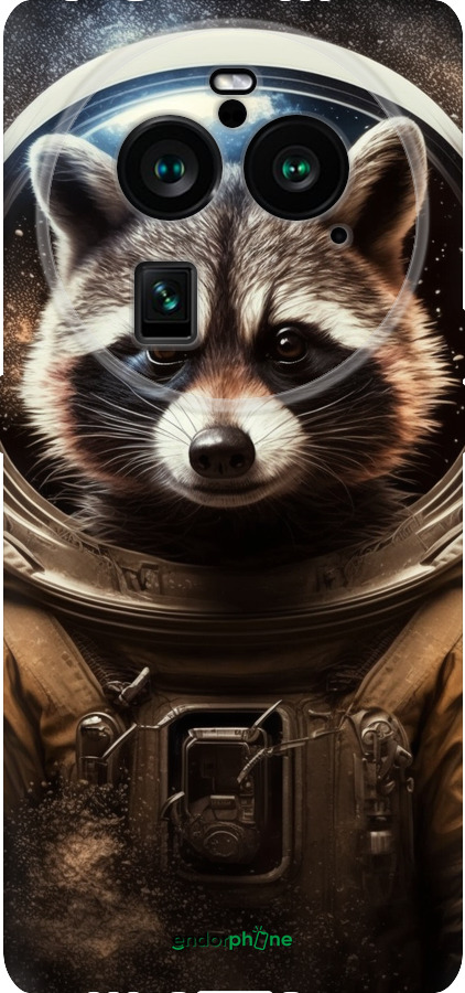 Силиконовый чехол Raccoon austronaut для Oppo Find X6 Pro - 5581u-3041 изображение 