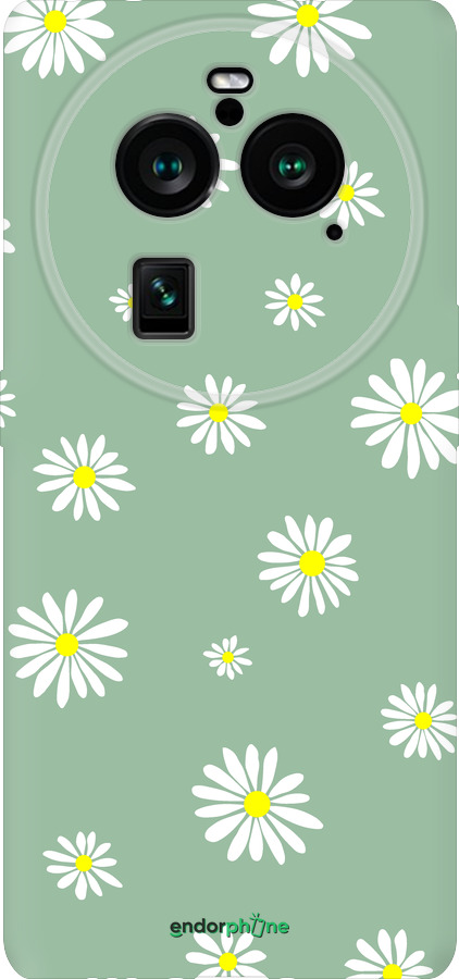 Силиконовый чехол Ромашки v4 для Oppo Find X6 Pro - 5603u-3041 изображение 