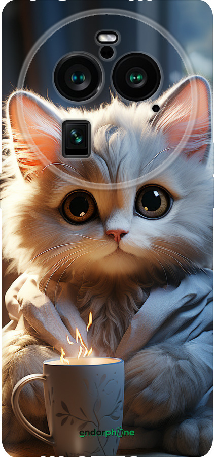 Силіконовий чехол Білий кіт для Oppo Find X6 Pro - 5646u-3041 изображение 