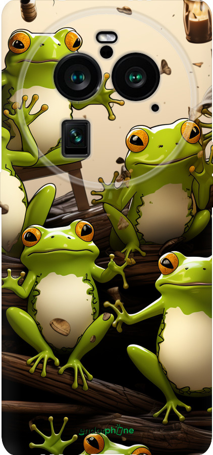 Силиконовый чехол Жабки для Oppo Find X6 Pro - 5656u-3041 изображение 