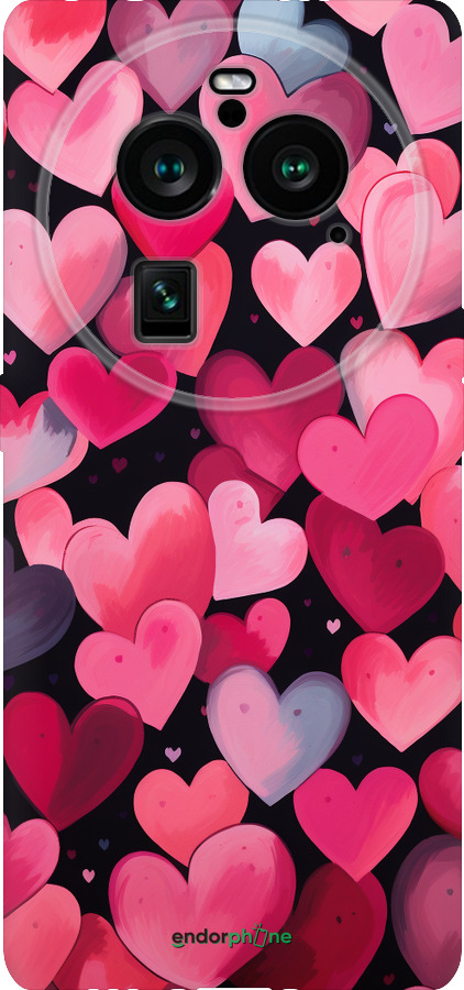 Силиконовый чехол Сердечки 4 для Oppo Find X6 Pro - 5662u-3041 изображение 