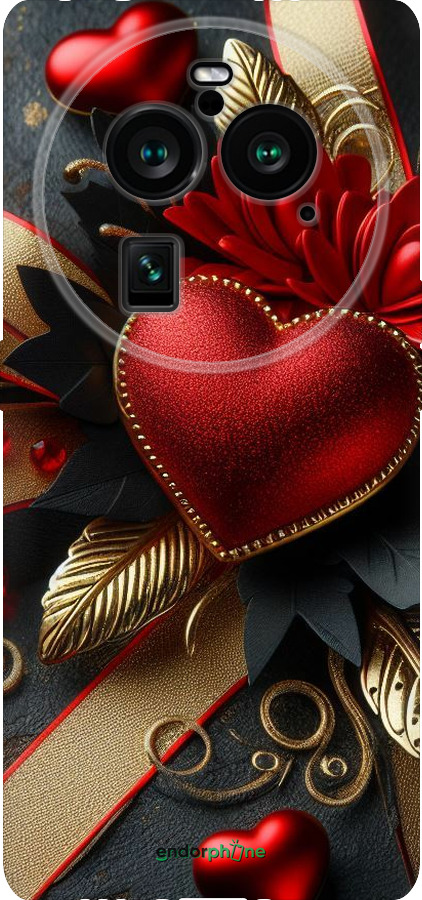 Силиконовый чехол Сердечки v2 для Oppo Find X6 Pro - 5832u-3041 изображение 