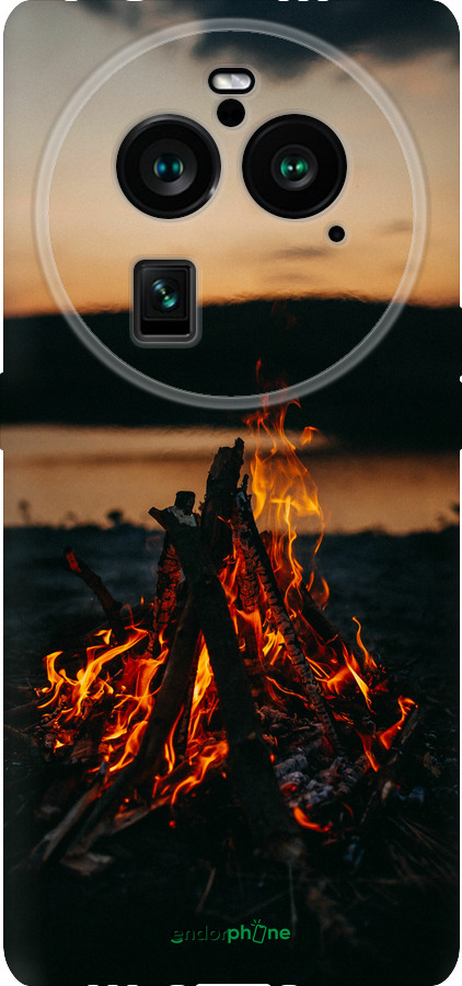 Силиконовый чехол Огонь для Oppo Find X6 Pro - 6021u-3041 изображение 