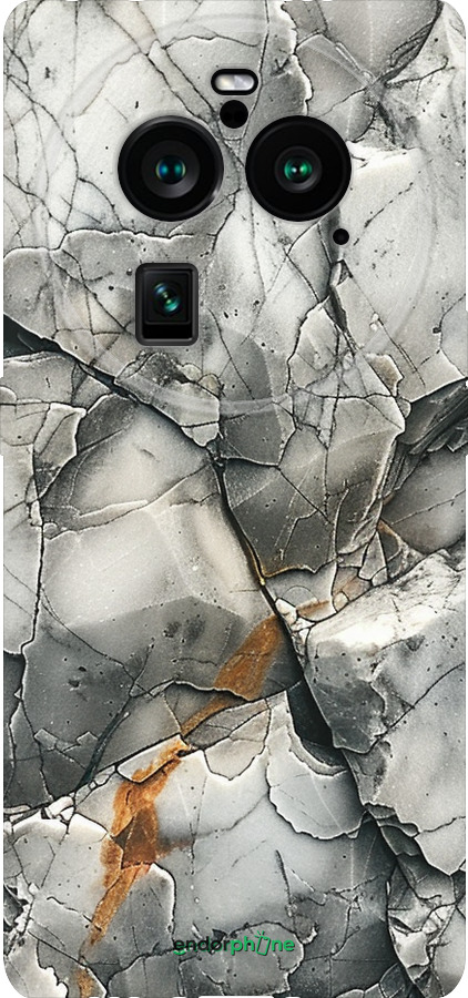 Силиконовый чехол Серый мрамор для Oppo Find X6 Pro - 6041u-3041 изображение 