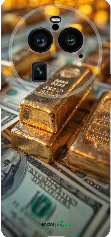 Силиконовый чехол Слитки и доллары для Oppo Find X6 Pro - 6105u-3041 изображение 