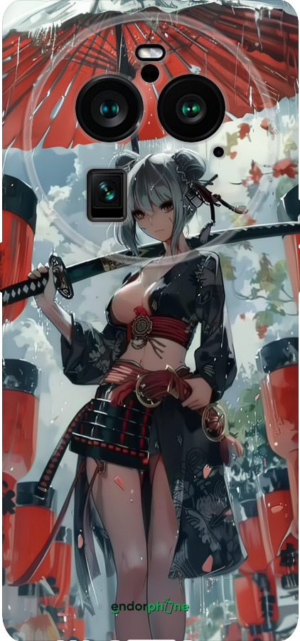 Силиконовый чехол Гейша-воин для Oppo Find X6 Pro - 6124u-3041 изображение 