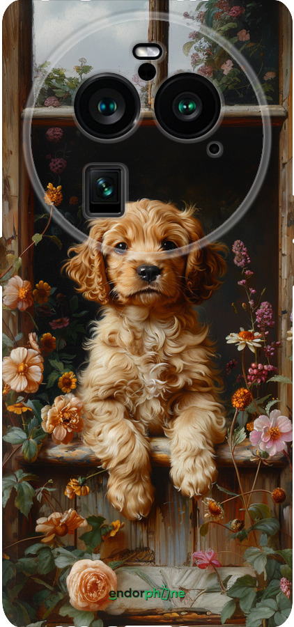 Силиконовый чехол Щенок cocker spaniel для Oppo Find X6 Pro - 6136u-3041 изображение 