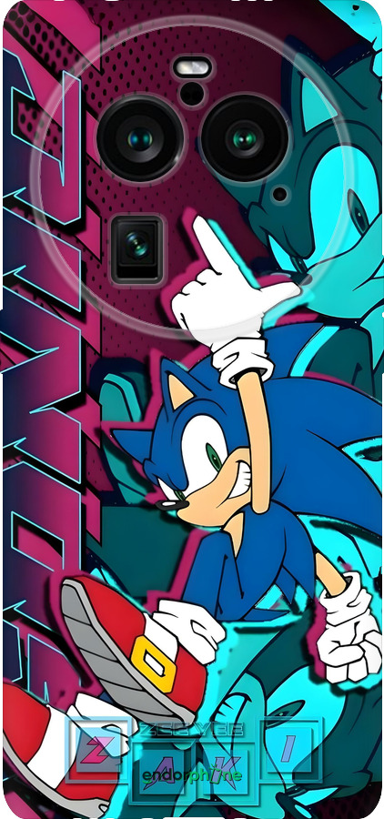Силіконовий чехол Соник для Oppo Find X6 Pro - 6284u-3041 изображение 