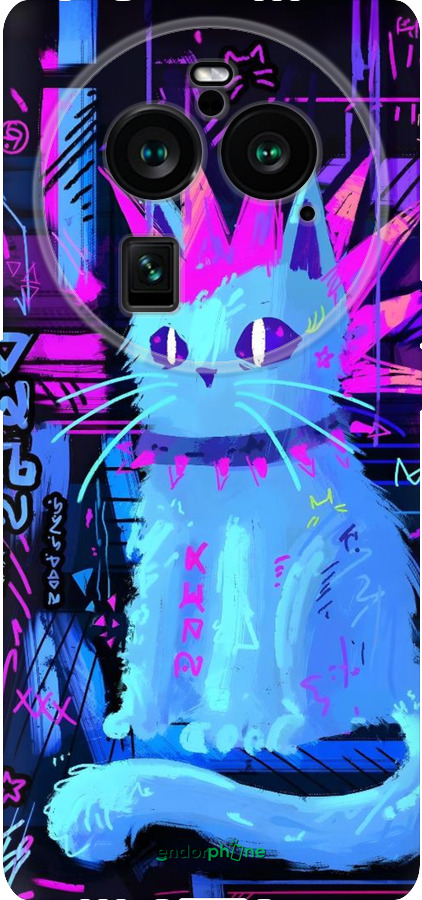 Силиконовый чехол Кот панк для Oppo Find X6 Pro - 6311u-3041 изображение 