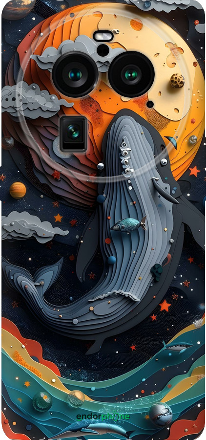 Силиконовый чехол Кит в космосе для Oppo Find X6 Pro - 6328u-3041 изображение 