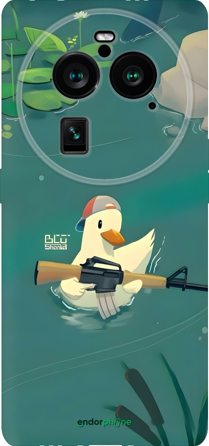 Силиконовый чехол Уточка с автоматом для Oppo Find X6 Pro - 6356u-3041 изображение 