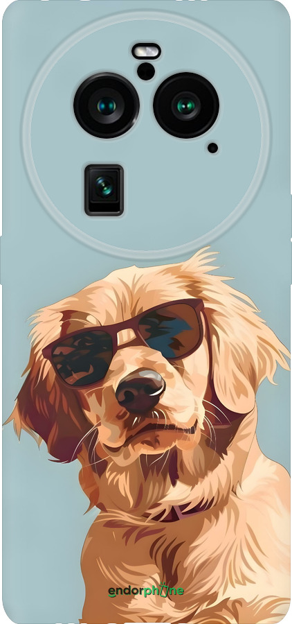 Силиконовый чехол Пес в очках для Oppo Find X6 Pro - 6381u-3041 изображение 