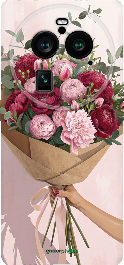 Силиконовый чехол Пионы 1 для Oppo Find X6 Pro - 6705u-3041 изображение 