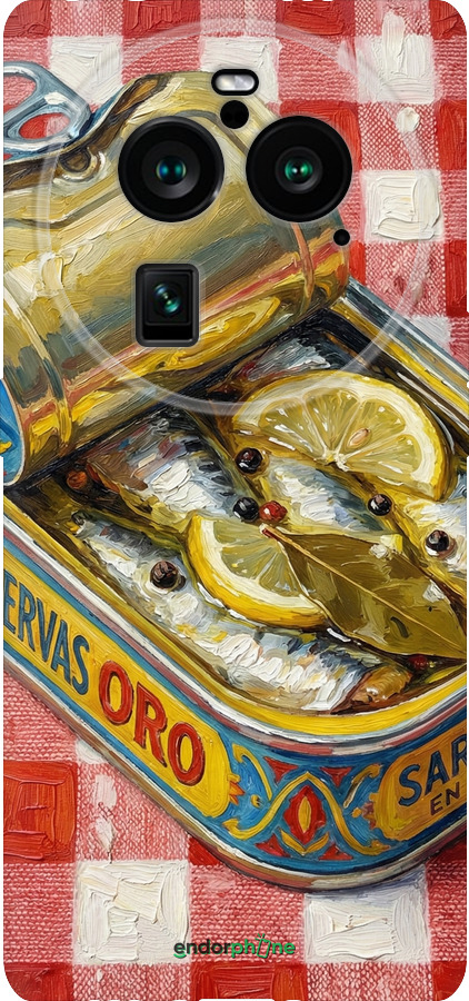 Силиконовый чехол Vintage Sardine Tin Phone для Oppo Find X6 Pro - 6772u-3041 изображение 