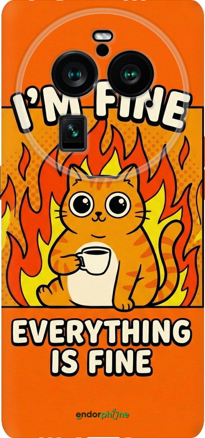 Силіконовий чехол Funny Cat для Oppo Find X6 Pro - 6786u-3041 изображение 