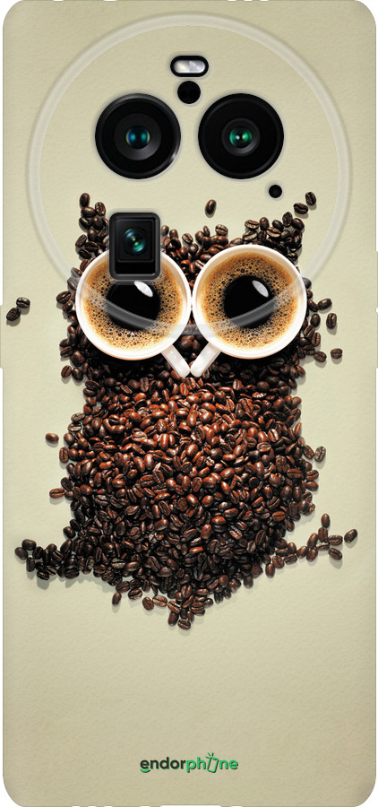 Силиконовый чехол Сова из кофе для Oppo Find X6 Pro - 777u-3041 изображение 