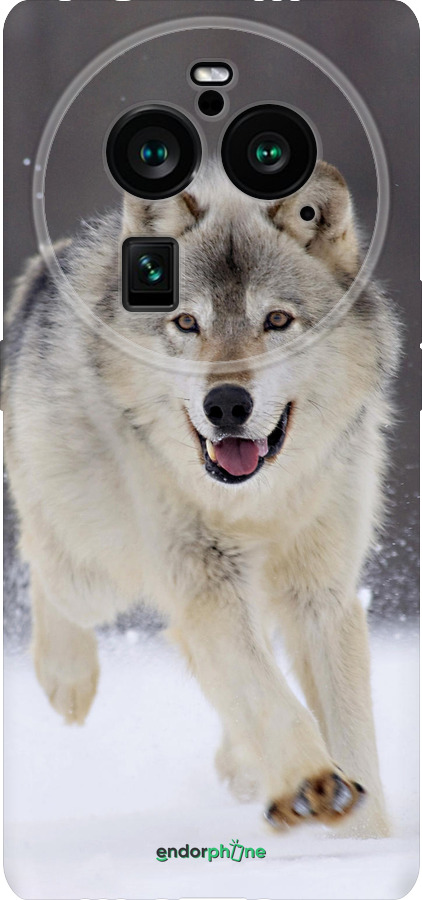 Силиконовый чехол Бегущий волк для Oppo Find X6 Pro - 826u-3041 изображение 