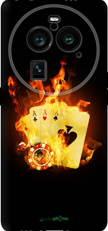 Силиконовый чехол Горящие карты для Oppo Find X6 Pro - 839u-3041 изображение 