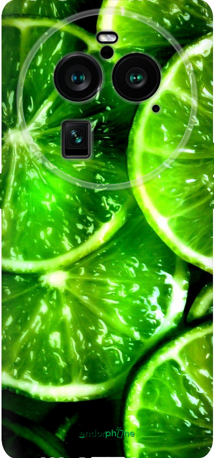 Силиконовый чехол Зелёные дольки лимона для Oppo Find X6 Pro - 852u-3041 изображение 