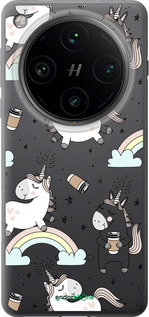 Силиконовый чехол Единорог и кофе для Oppo Find X8 Pro - 4661u-3872 изображение 