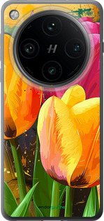Силиконовый чехол Нарисованные тюльпаны для Oppo Find X8 Pro - 5990u-3872 изображение 