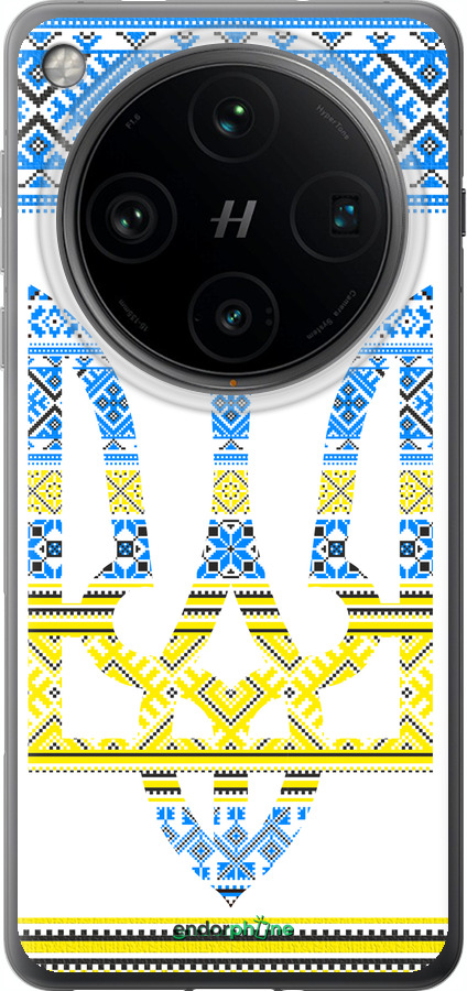 Силиконовый чехол Герб - вышиванка желто-голубая для Oppo Find X8 Pro - 1197u-3872 изображение 