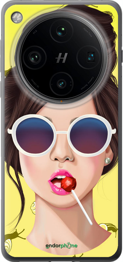 Силіконовий чехол Дівчина з чупа-чупсом для Oppo Find X8 Pro - 3979u-3872 изображение 